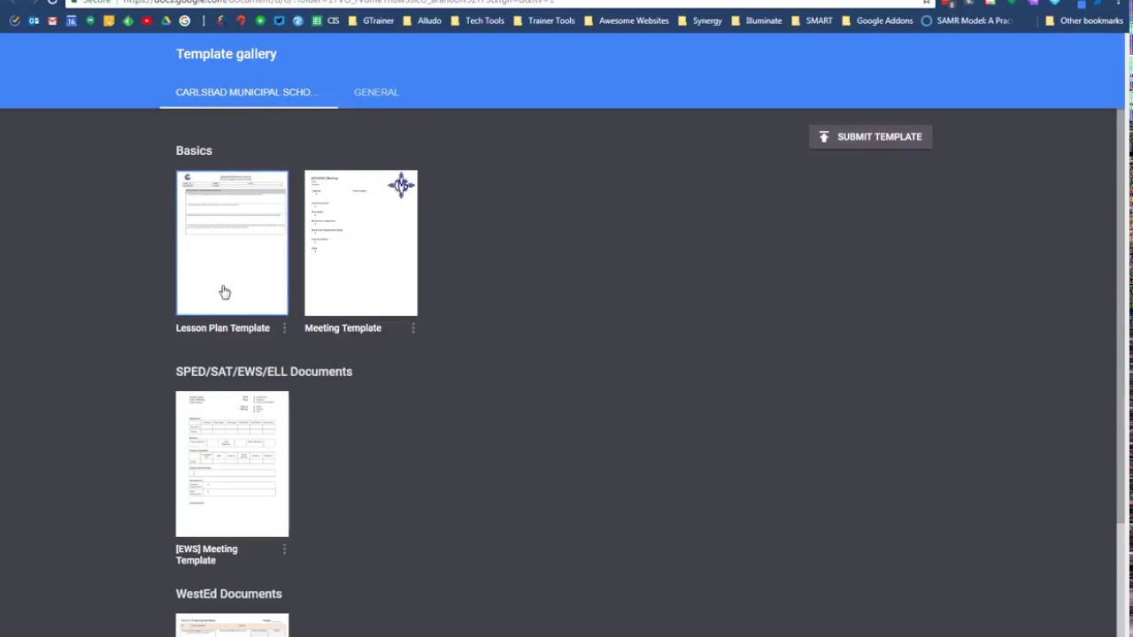 Lesson Plan Template on Google Docs