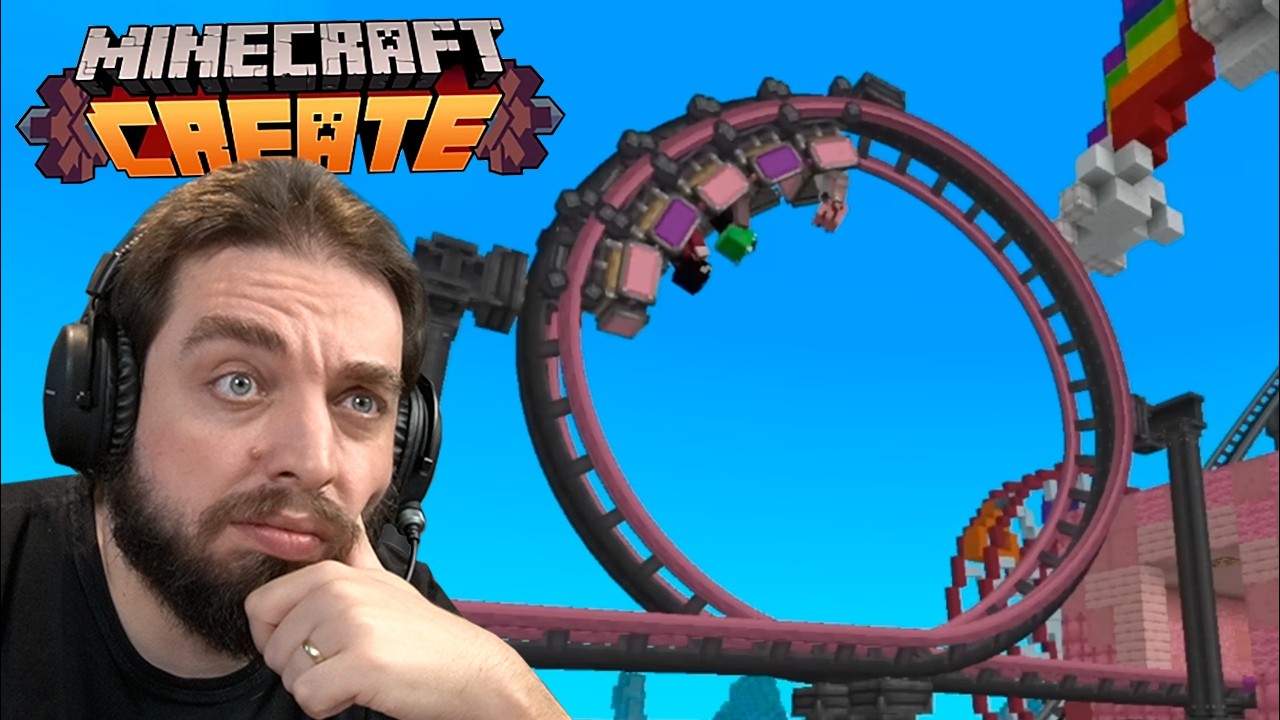 MONTANHA RUSSA INSANA no MINECRAFT!!! Os ADDONS do CREATE estão chegando em OUTRO NIVEL!!!