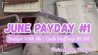 How I’m Budgeting my First Payday of June | Cash Stuffing $1,164 | Single Mom Budgets 