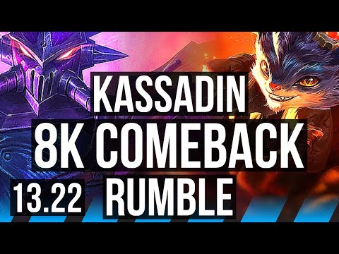 KASSADIN vs RUMBLE (MID) | Comeback, 20/4/6, Godlike, 300+ games | KR Master | 13.22