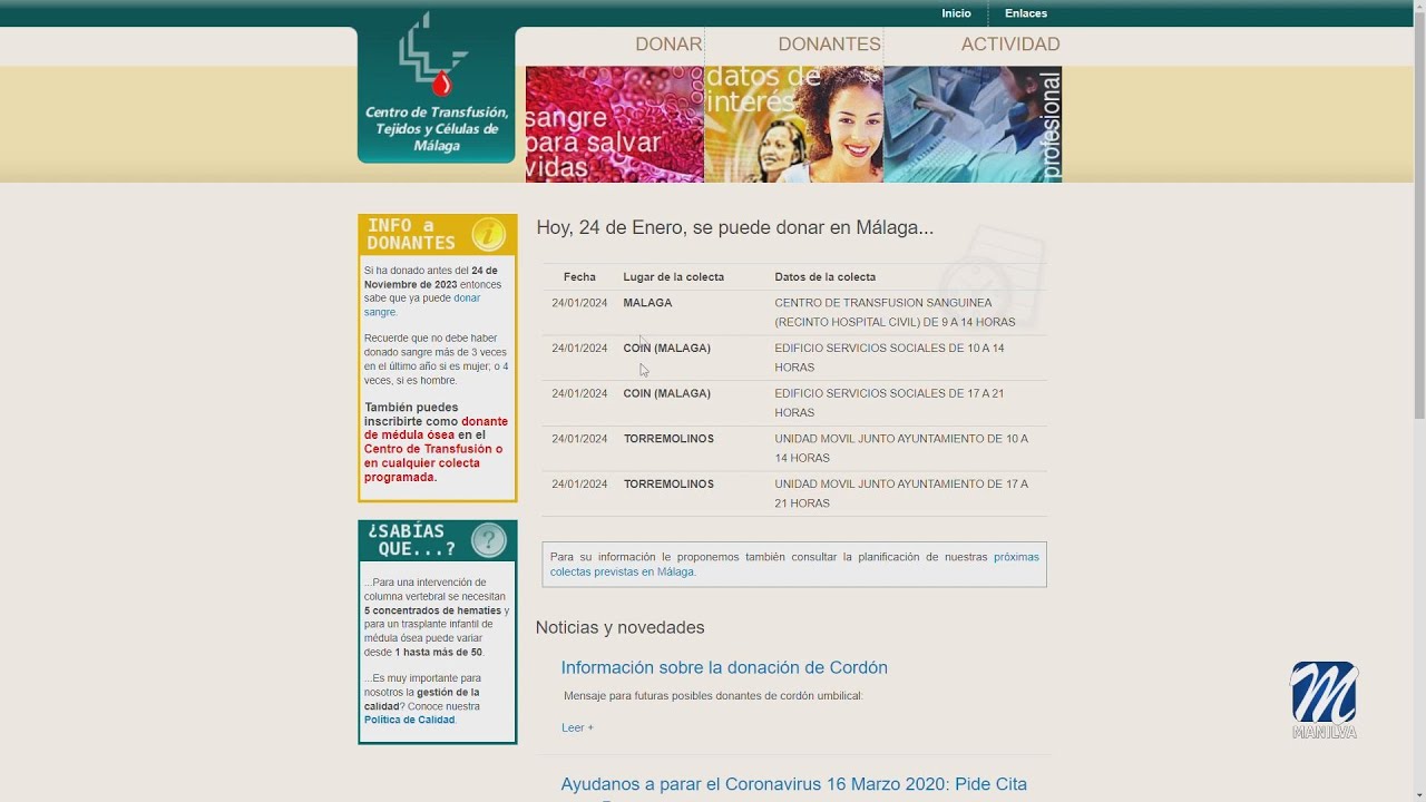 En febrero se podrá donar sangre en nuestra localidad