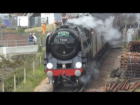 70013 Oliver Cromwell + 33207 'Jim Martin' At Newhaven Harbour On The Single Line