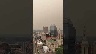 Wildfire smoke shrouds skies over Springfield, Massachusetts as air quality worsens (July 15, 2026)