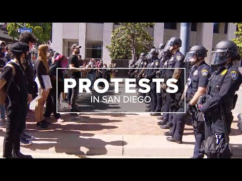 Protests continue into Sunday evening in San Diego County. Curfews ordered in some cities.