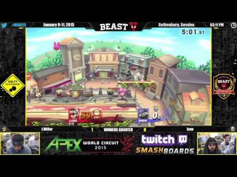 B.E.A.S.T 5 − J.Miller (Luigi) vs Izaw (Sheik, Link) − SSB4 Singles Winners Quarter