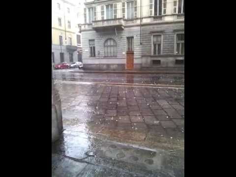Crazy Hailstones and Thunder Storm in Turin, Italy, 2013