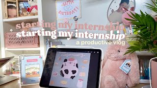 productive vlog 🌦🍒 | internships, organising stuff & beautiful morning skies