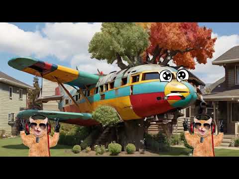 Doodles Airplanes - Doodles are flying and singing - Plane in house singing