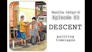 DESCENT • Manila Ukiyo-E Episode 80 • painting timelapse by Filipino Artist Marius Black