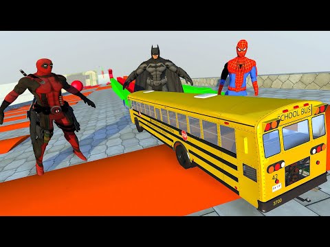 Heavy Vehicle Deadly Descent With Bumps & Ramps Testing With Marvel Super Heroes - BeamNG.drive