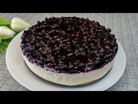 Blueberry Cheesecake - No Gelatine, No Bake, Very Delicious