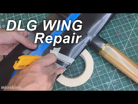 Easy DIY DLG Snipe Wing Repair after a midair  crash F3K, DLG, HLG, SAL Discus Launch Glider