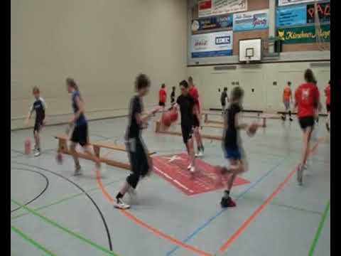 Doppelstunde Handball - 7a Bankprellen vorwärts und rückwärts