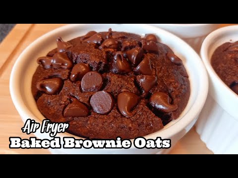 Air Fryer Baked Brownie Oats | Brownie Baked Oats Recipe