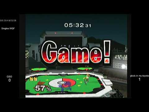 SSS 10.4 SSBM - GSO (Fox) vs. glock in my toyota (Mr. Game & Watch) - Melee WQF