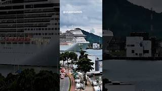 MSC PREZIOSA  saindo cruzeiro Santos   saida @cruzeiros2025  navio  #drone #google #shorts