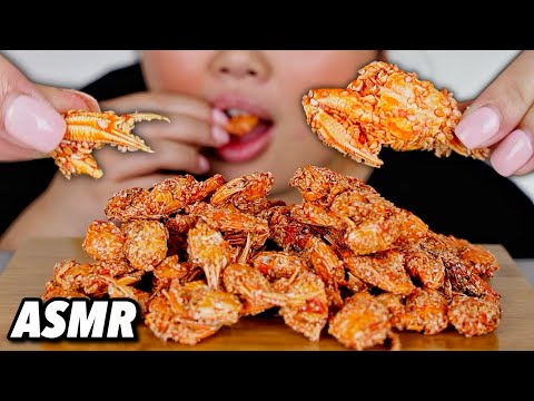 ASMR MUKBANG 먹방 SPICY CRISPY BABY CRABS (EXTREME CRUNCHY EATING SOUNDS + NO TALKING) EATING SHOW!