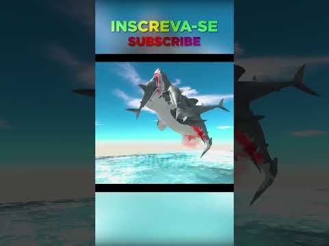 Tubarão branco vs Megalodon - Batalha pré-histórica [ARBS] #arbs #shorts
