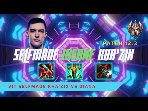 SELFMADE IS INSANE ON KHA'ZIX! - VIT Selfmade Plays Kha'Zix Jungle vs Diana! | LoL Patch 12.3