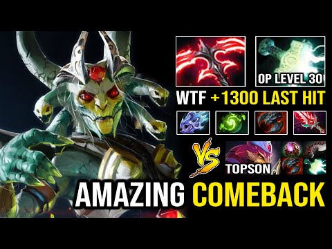 BRUTAL LEVEL 30 COMEBACK MEDUSA 1300 Last Hits + Multi Armor Reduction vs Topson Pangolier Dota 2