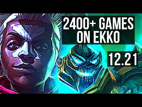 EKKO vs HECARIM (JNG) | 13/1/9, 2400+ games, 2.6M mastery, Legendary | KR Master | 12.21