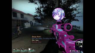 Love at First Shot Showing Anime Waifu AWP Mod in Left 4 Dead 2.