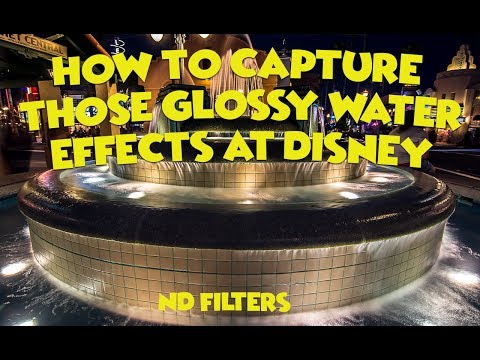Using ND filters during the day around Disney water fountains.