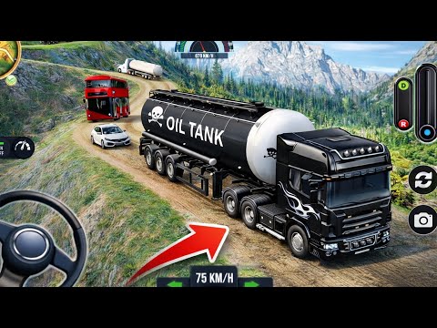 Black Oil Tanker on Dangerous Mountain Roads 😱 | Extreme Truck Driving Game