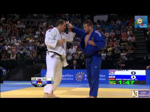 Judo 2014 European Championships Montpellier: Ceraj (SLO) - Breitbarth (GER) [+100kg] bronze