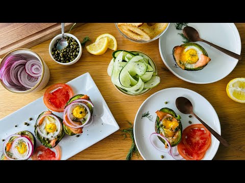 Bagel and Lox-Style Avocado Egg Bake Recipe
