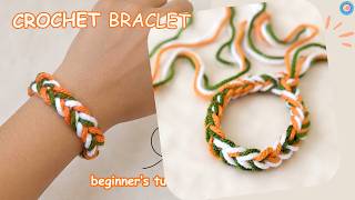 easy crochet bracelet tutorial for BEGINNERS ✨ DIY crochet bracelet step by step | Independence Day