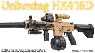 Download lagu Unbox HK416D Water Ball Bullet Gel Blaster Toy Gun Electric Outdoor Shoot Game mp3