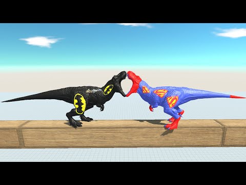 SUPERMAN T-Rex vs Unit on a wooden stick - Animal Revolt Battle Simulator
