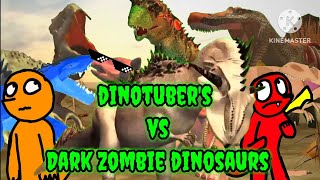 dinotuber's vs Dark zombie dinosaurs into