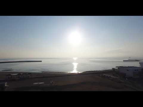 輝く海　～検見川の浜の上空から～　（2018.2.23ドローン撮影）