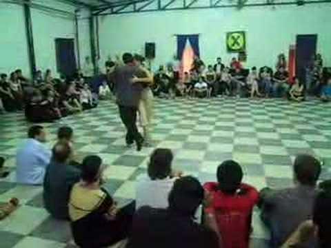  Mario Consiglieri  and  Anabella Diaz-Hojman  are  dancing  to  the  tango  "  Niebla Del Riachuelo  "