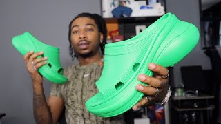 BALENCIAGA POOL CROCS SLIDE SANDAL REVIEW + ON FEET‼️