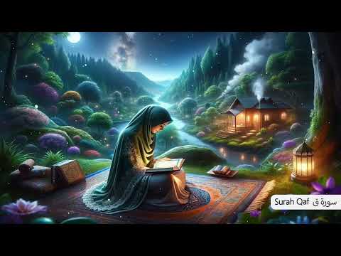 Beautiful calming QURAN recitation, Surah Qaf, FATIHA, .. for sleep and reflection | سورة ق