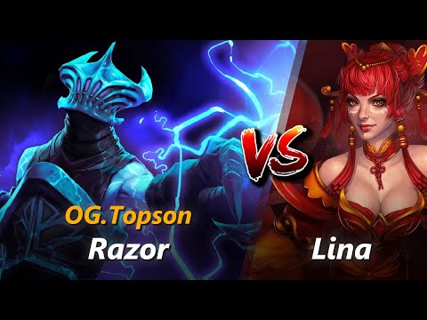 How to Razor mid vs Lina (feat. Topson) | First 10 minutes