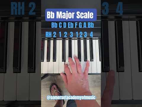 B Flat Major Scale Right Hand #pianotutorialforbeginners #musicscale