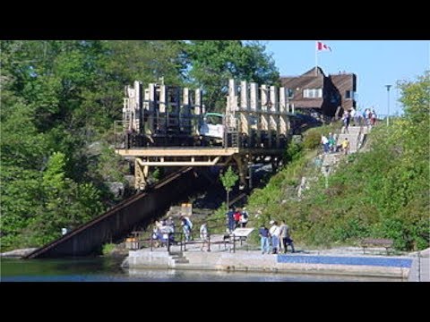 "The Big Chute Marine Railway" on the Trent Severn Waterway, Lock 44, Coldwater, Ontario