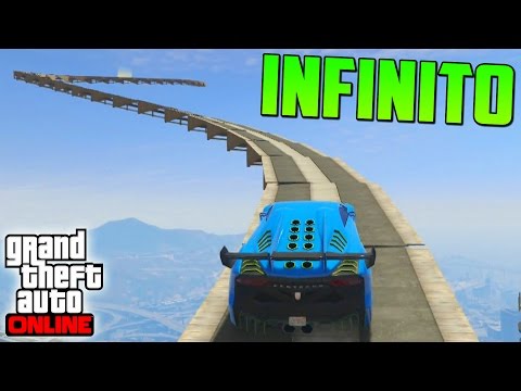 SUPER MEGA RAMPA AL INFINITO! GIGANTE!! - Gameplay GTA 5 Online Funny Moments (Carrera GTA V PS4)