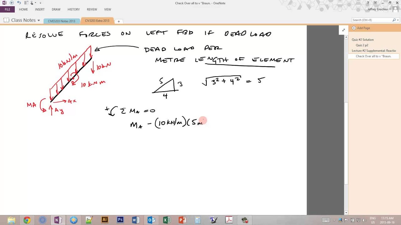 EXAMPLE - Calculating Determinate Structure Reactions with Inclined Distributed Loads