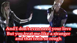Christina Grimmie &amp; Adam Levine - The Voice - Somebody That I Used To Know (Lyrics)