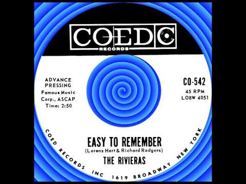 EASY TO REMEMBER, The Rivieras, COED# 542 1960