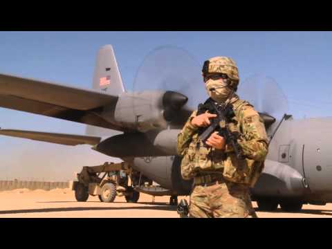 455th ESFS Security Team Guard C-130H Hercules in Qalat, Afghanistan