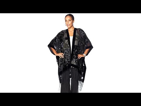 LaBellum by Hillary Scott Burnout Velvet Kimono