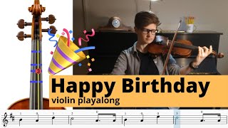 Happy Birthday violin play-along (beginner)