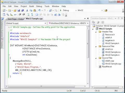 How to Make a Basic Win32 Application (Visual C++)