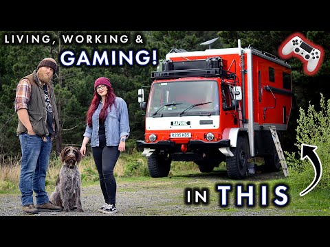 Living, Working, & Gaming in this Epic Ex-Military Truck! | FULL TIME VAN LIFE | TOUR